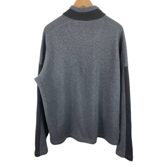 Land's End Mens Size XL (46-48) Gray/Black 1/4 Zip Long Sleeve Sweater - Picture 2 of 8